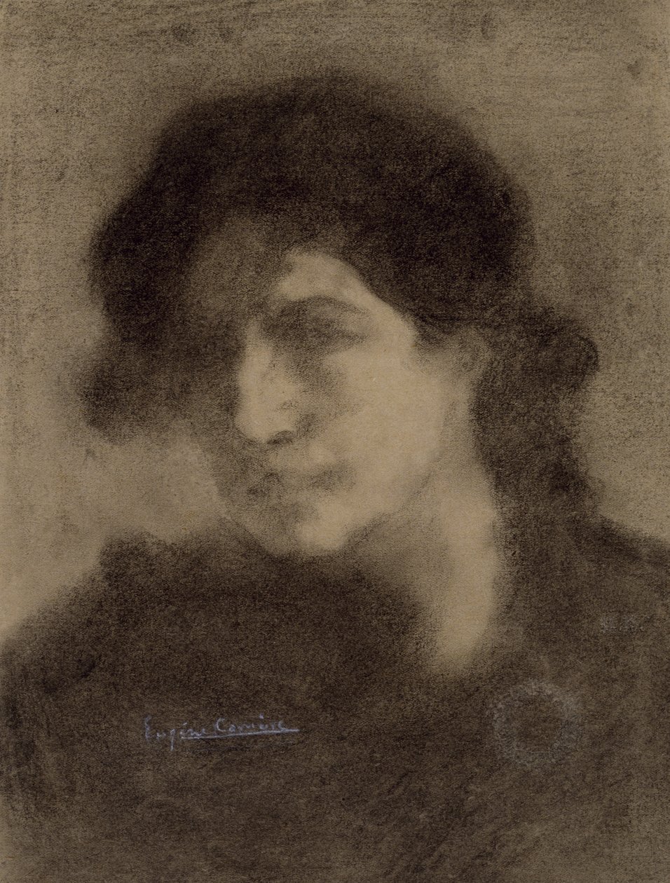 Untitled, c. 1890 (charcoal on paper) by Eugène Carrière