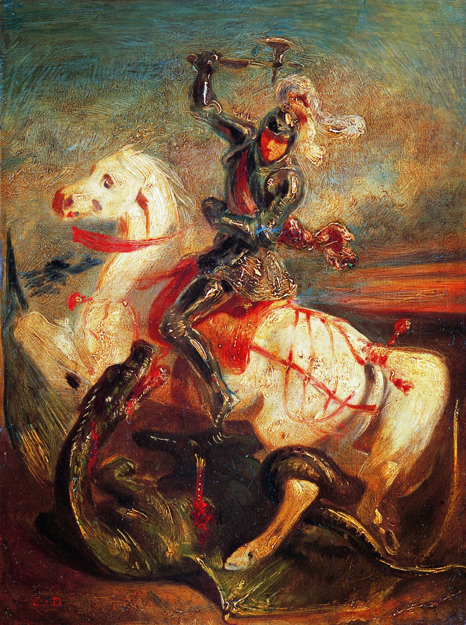 Saint George and the Dragon  by Ferdinand Victor Eugene Delacroix