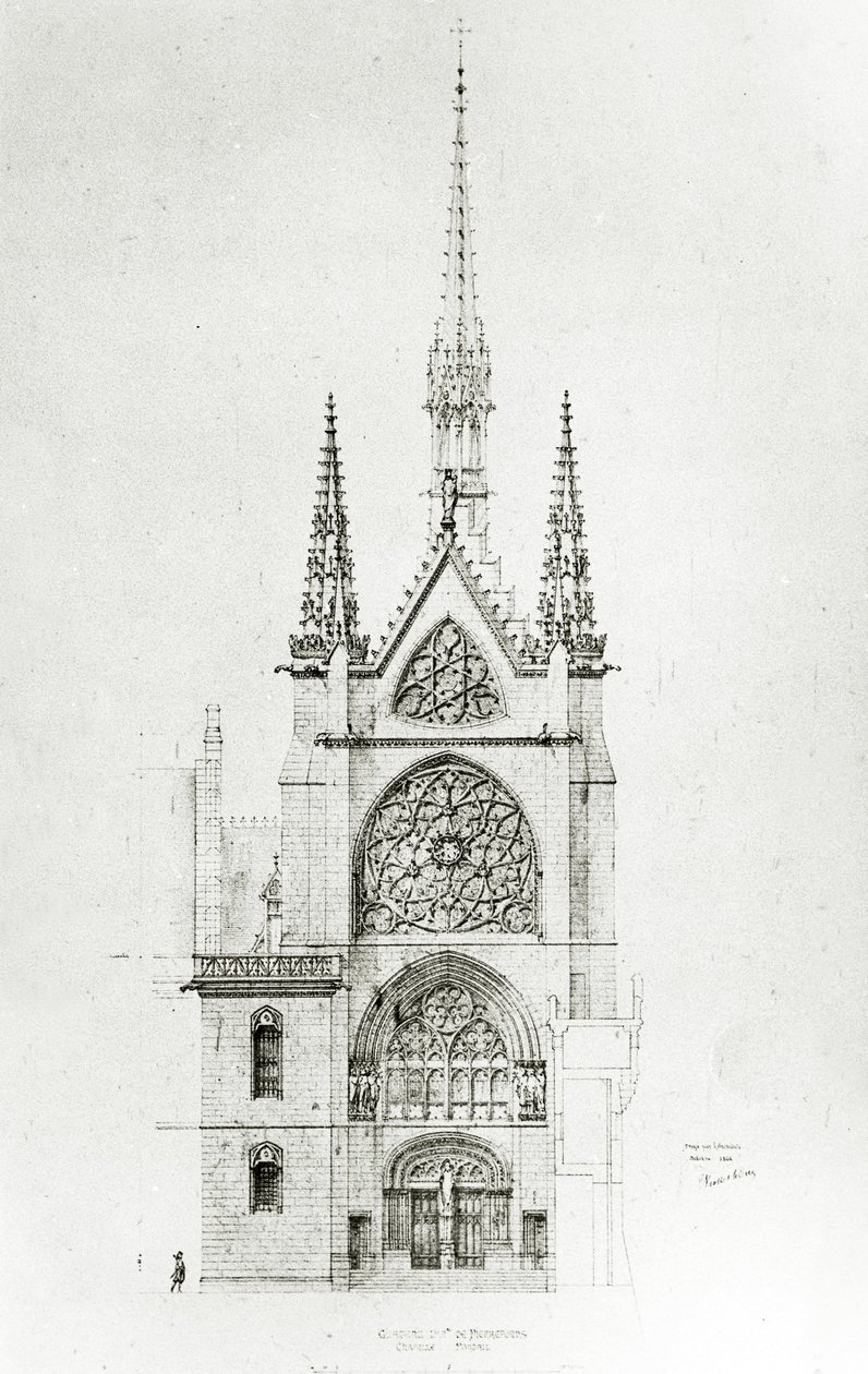 Şapelin restorasyonu için çizim, Château de Pierrefonds, 1864 by Eugene Emmanuel Viollet le Duc