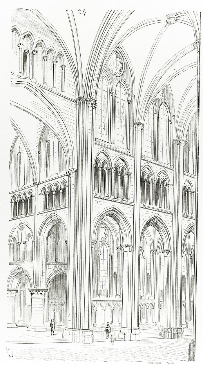 Cluny Katedrali'nin içi by Eugene Emmanuel Viollet le Duc