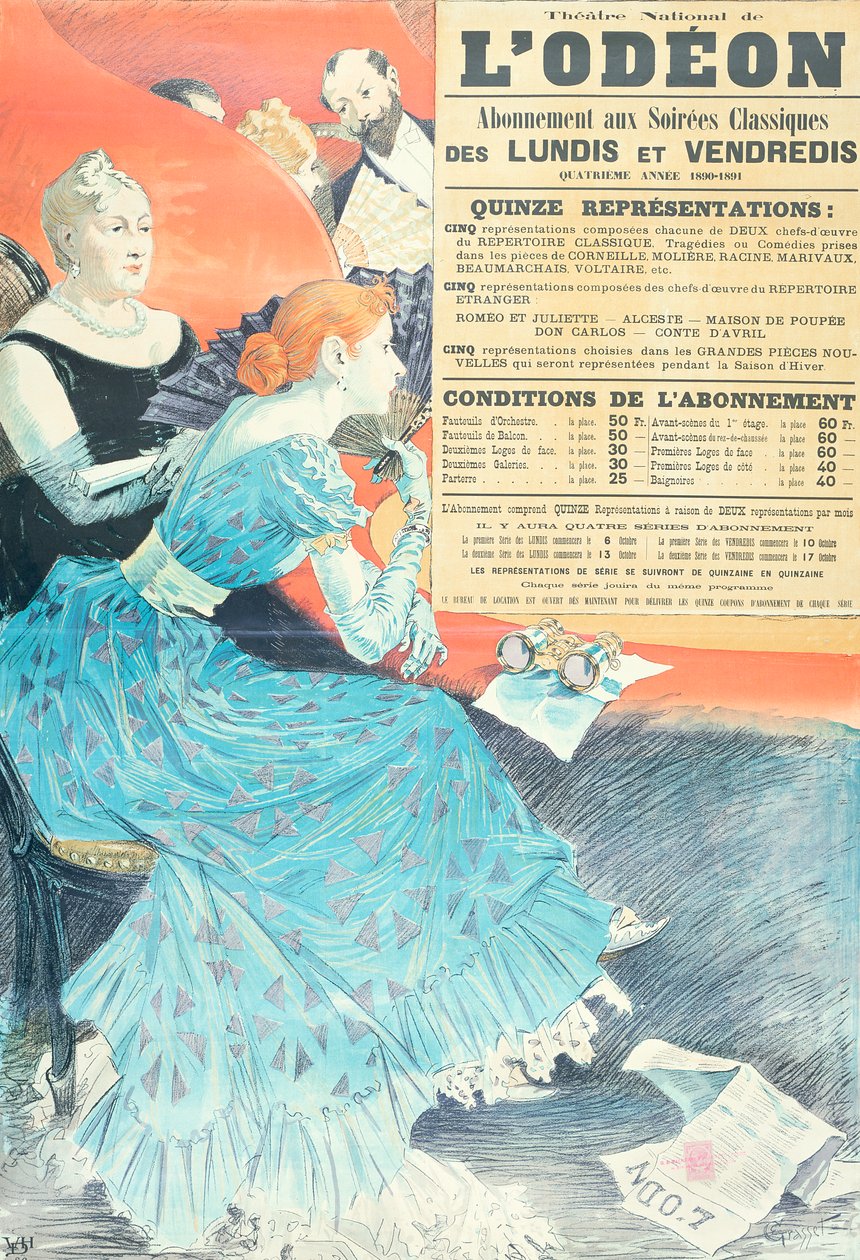 Odeon Tiyatrosu reklamı, 1890 by Eugene Grasset