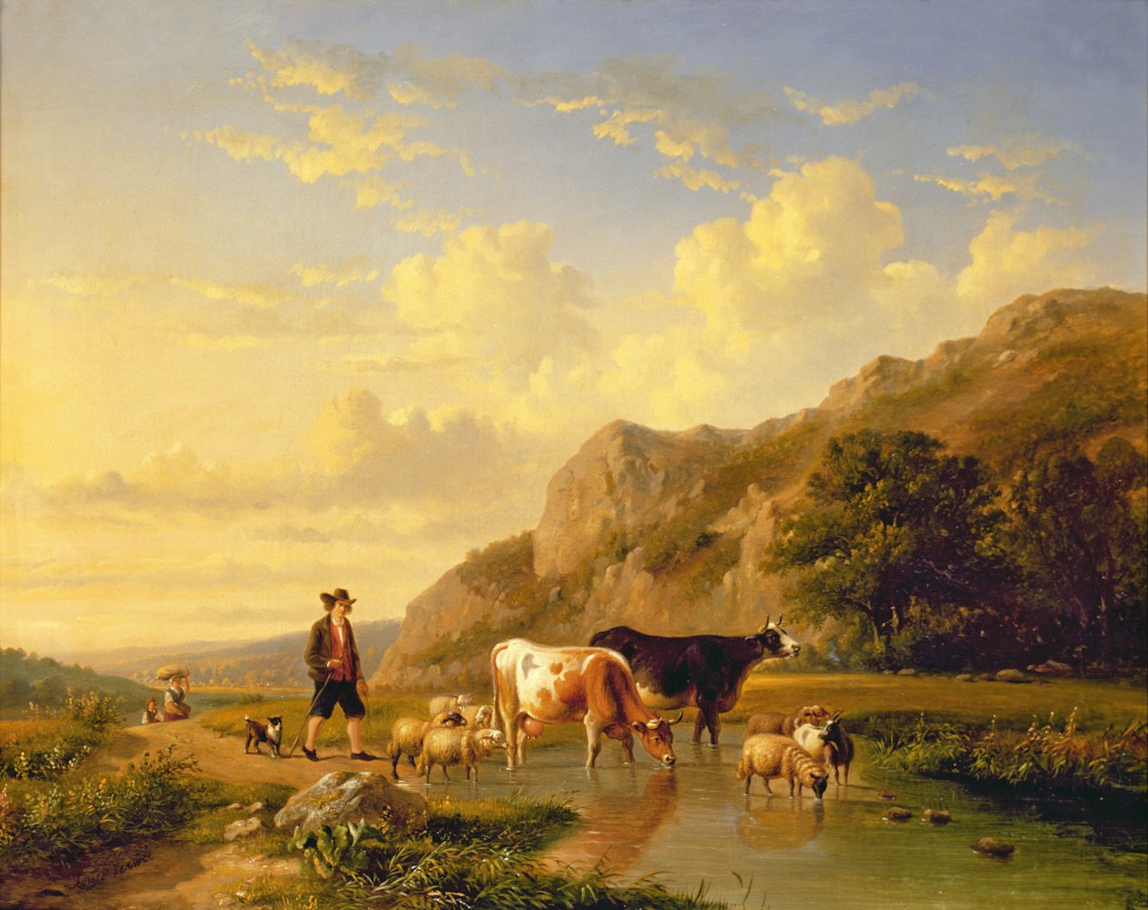 ಅನಿಮಲ್‌ಸ್ಟರ್ಕ್‌ನೊಂದಿಗೆ ಕುರುಬ by Eugene Joseph Verboeckhoven