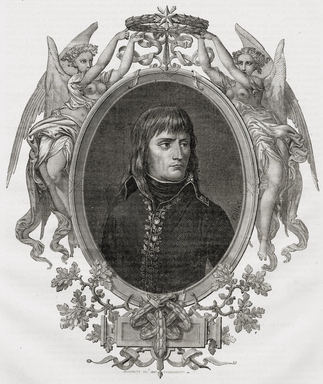 Stephane Pannemaker (1847-1930) tarafından oyulmuş Napolyon Bonapart (1769-1821) portresi by Eugene Joseph Viollat