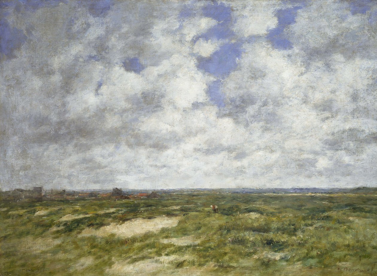 Berck, Bulutlu Manzara, 1882 by Eugene Louis Boudin