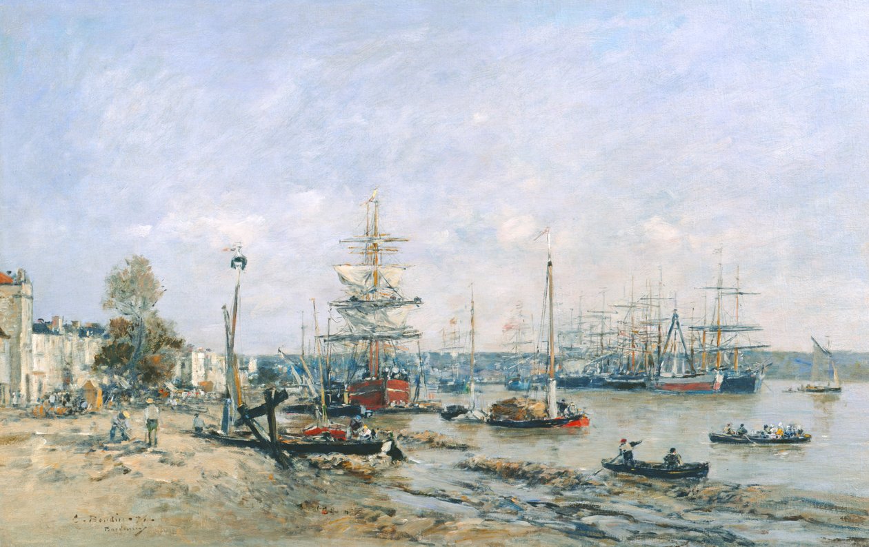 Bordeaux - Rıhtım ve Liman, 1874 by Eugene Louis Boudin