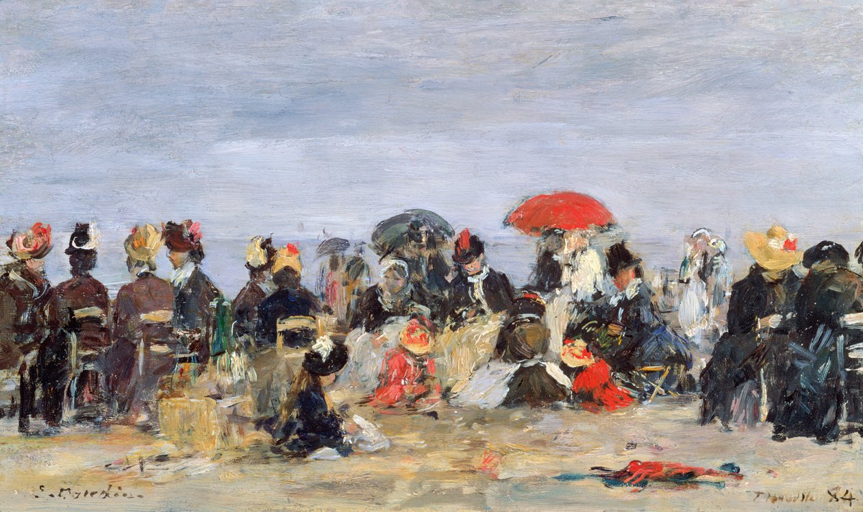 Sahildeki Figürler, 1884 by Eugene Louis Boudin