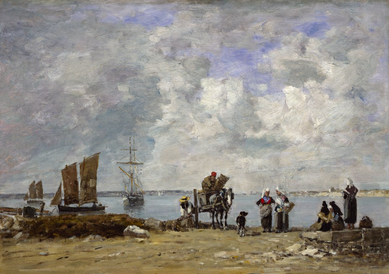 Deniz Kenarında Balıkçı Eşleri, 1872 by Eugene Louis Boudin