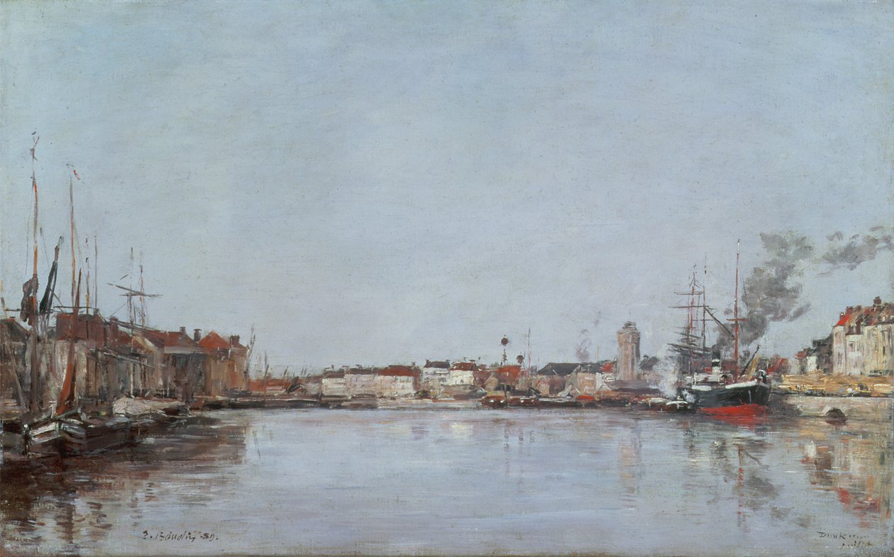 Hollanda Rıhtımı, Dunkirk, 1889 by Eugene Louis Boudin