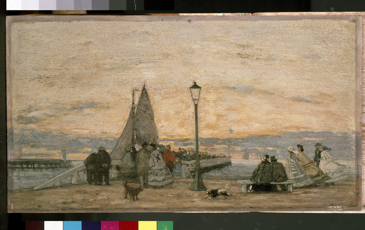 Trouville'deki İskele: Gün Batımı, 1864 by Eugene Louis Boudin