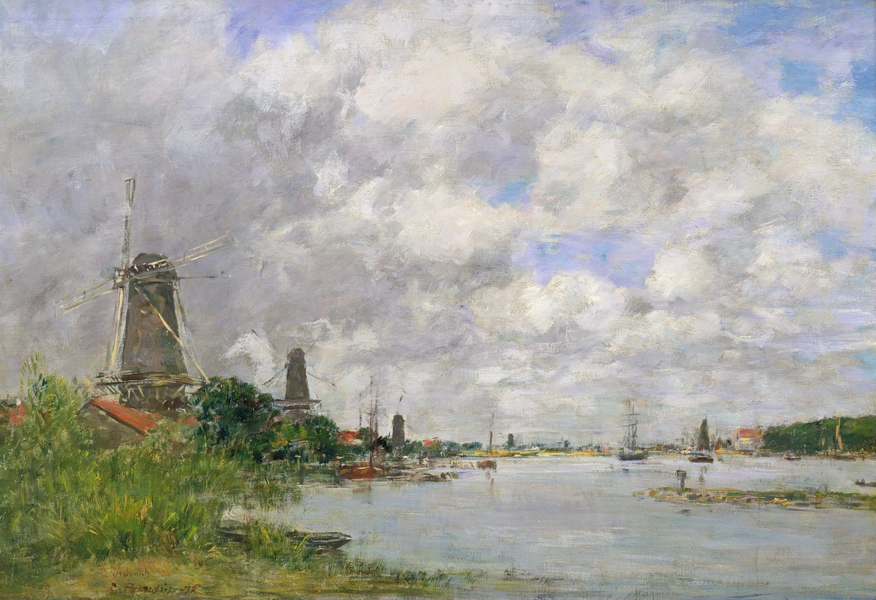 Dordrecht'teki Meuse Nehri, 1876 by Eugene Louis Boudin