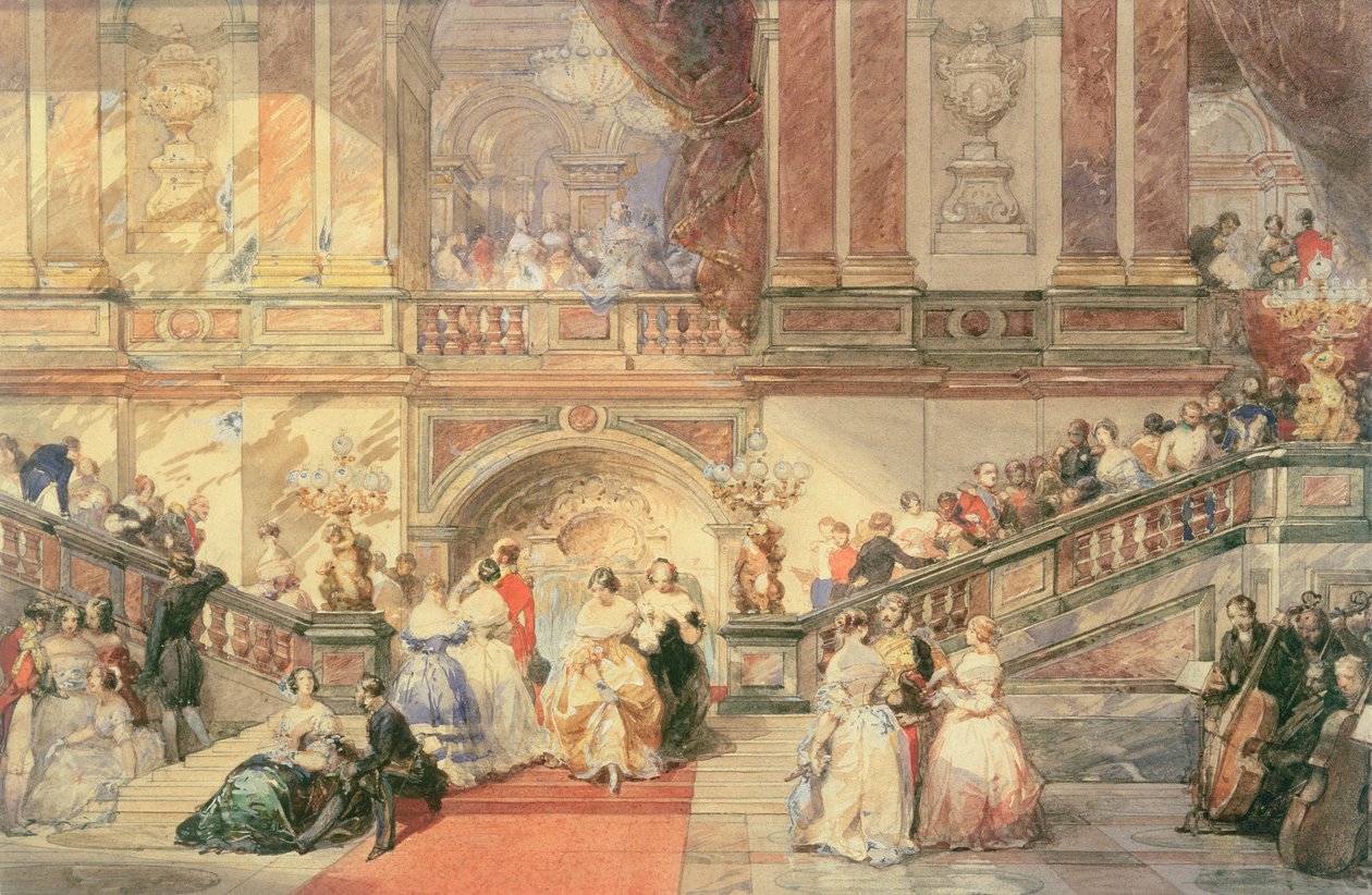 208.857 A Ball at the Town Hall  by Eugene Louis Lami