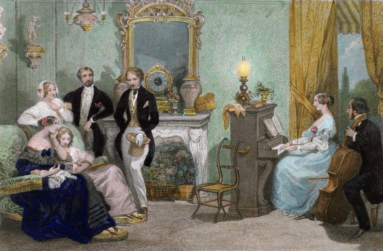 Bir Aile Konseri, c.1840 by Eugene Louis Lami