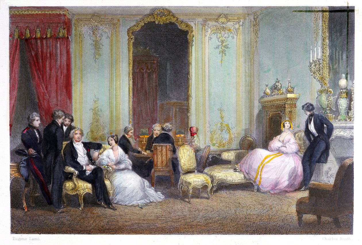 ಒಳಾಂಗಣದಲ್ಲಿ ಕುಟುಂಬ, 1842 ಟರ್ಕ್ by Eugene Louis Lami