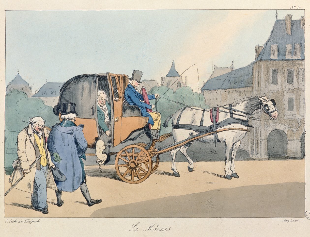 Le Marais, c.1825 (renkli taş) by Eugene Louis Lami