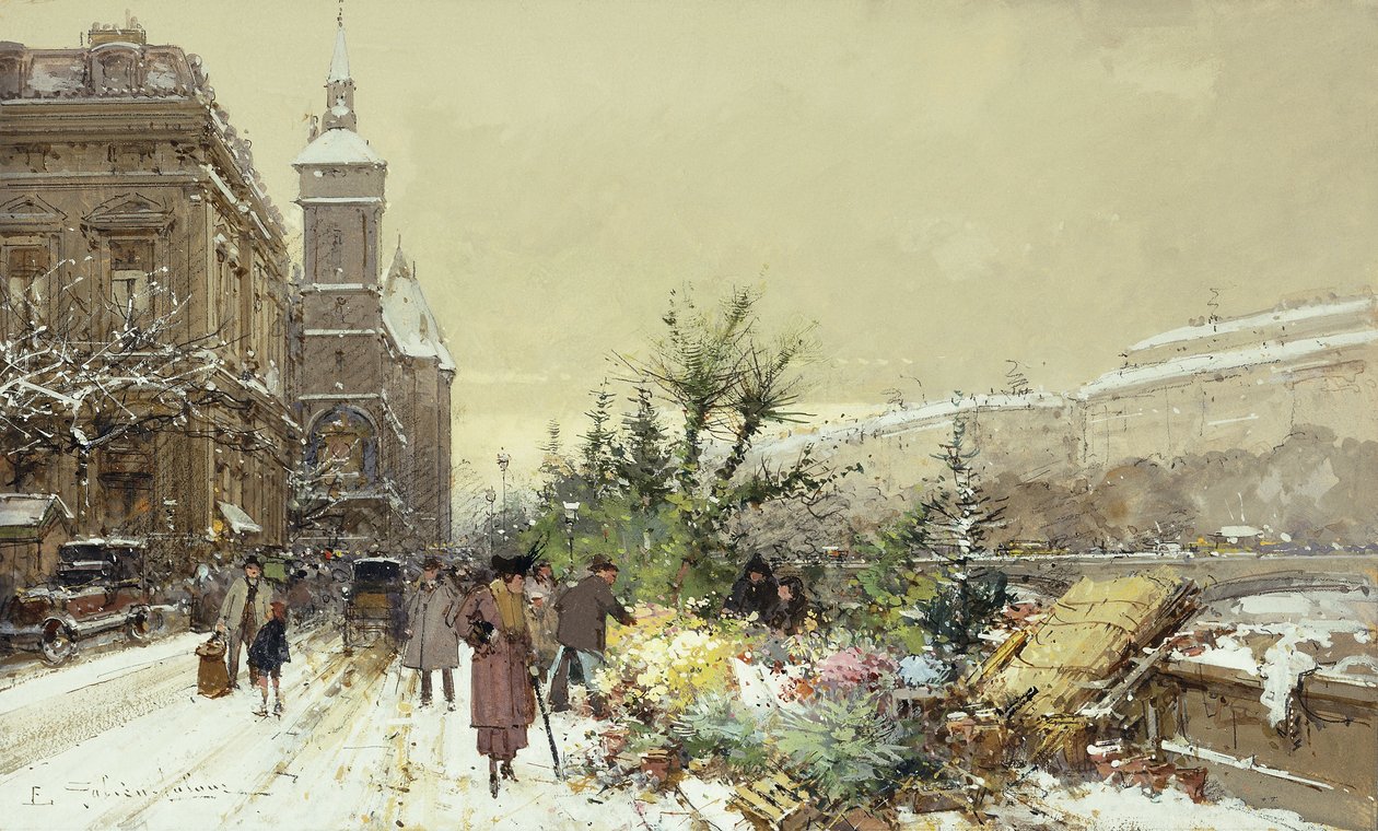 Çiçekçi; Çiçekçi by Eugene Galien Laloue
