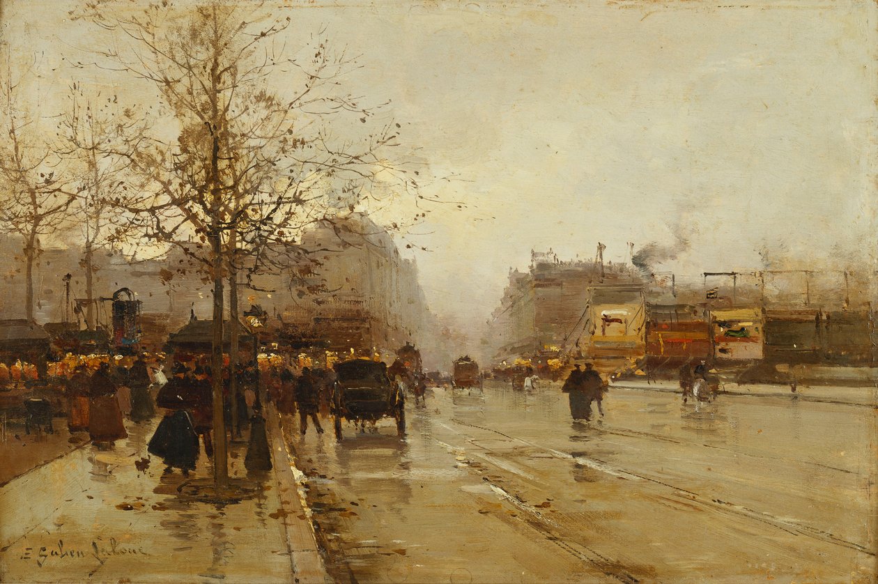 Bulvarlar, Paris by Eugene Galien Laloue