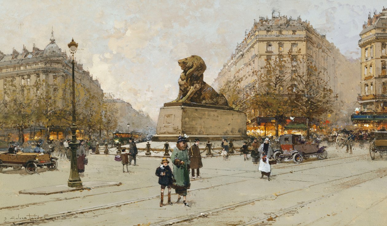 Belfort Aslanı; Le Lion de Belfort by Eugene Galien Laloue