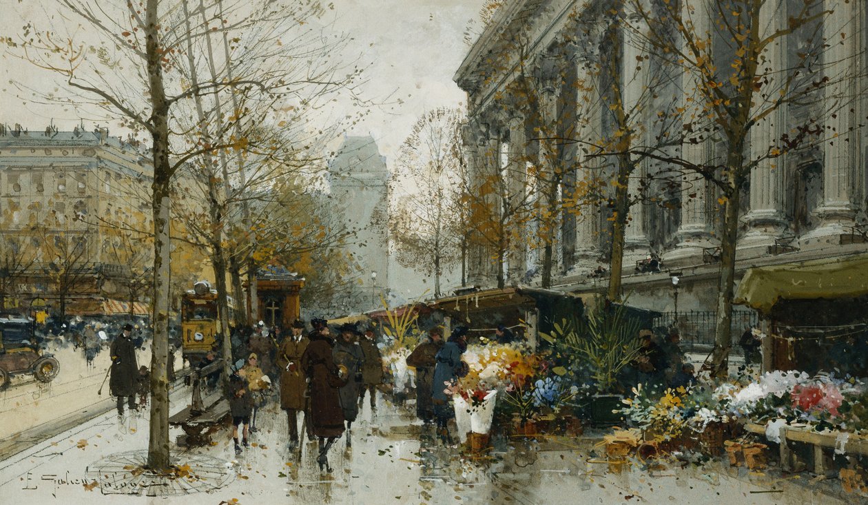 Madeleine, Paris by Eugene Galien Laloue