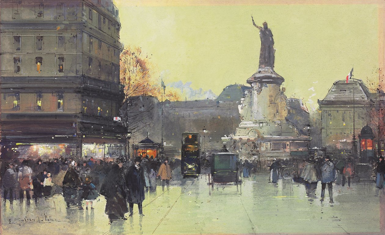 Cumhuriyet Meydanı, Paris by Eugene Galien Laloue