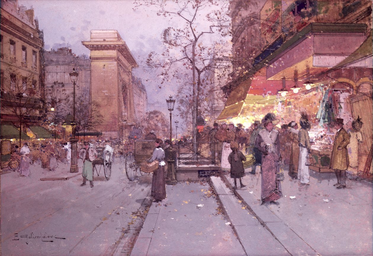 Porte St. Denis by Eugene 1854 1941 Galien Laloue