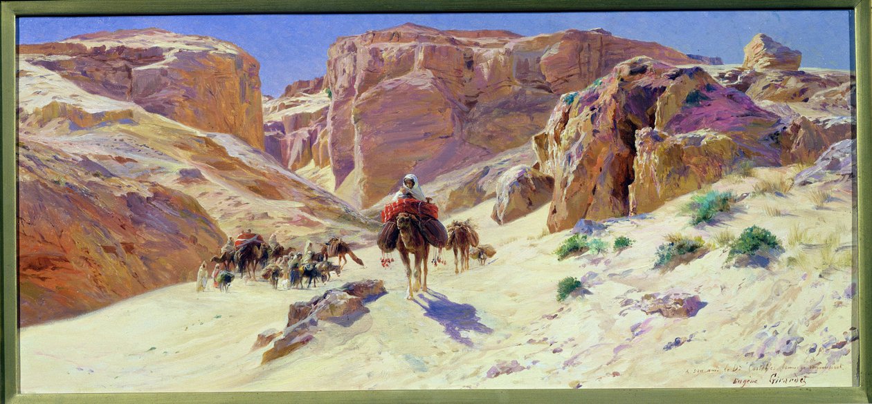 Çölde Karavan by Eugene Alexis Girardet