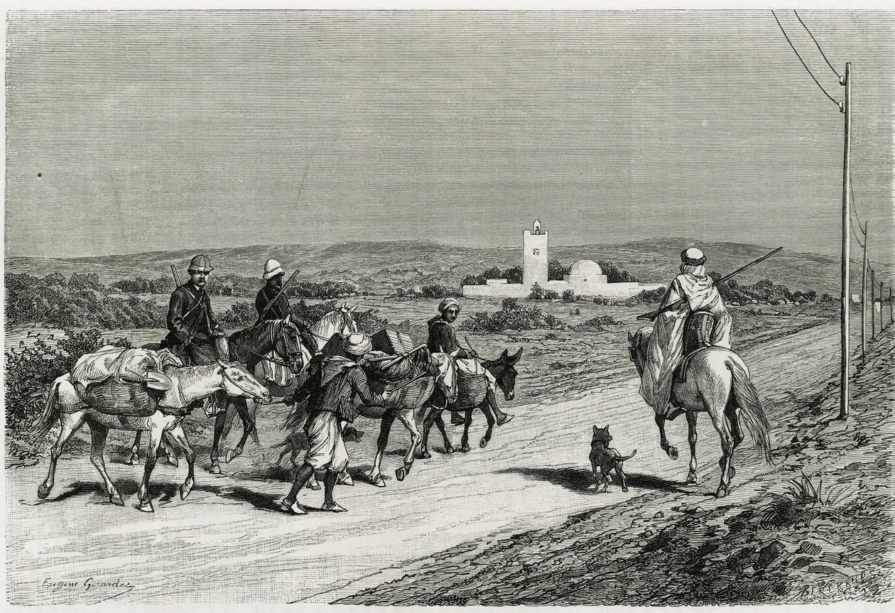 Römorkumuz hareket ediyor. Eugene Girardet tarafından, “Tunus
