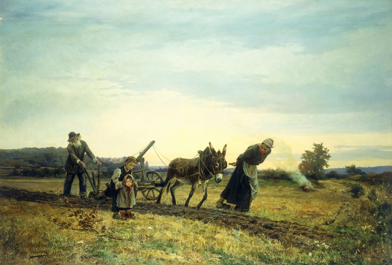 Tarlaları Sürmek, 1877 by Eugene Alexis Girardet