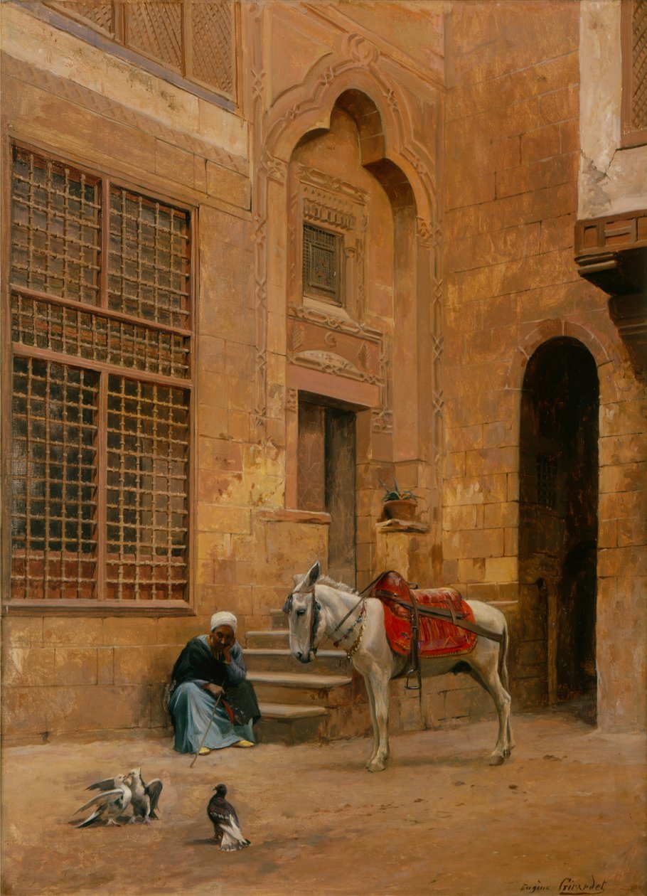 Avlu (tuval üzerine yağlı boya) by Eugene Alexis Girardet