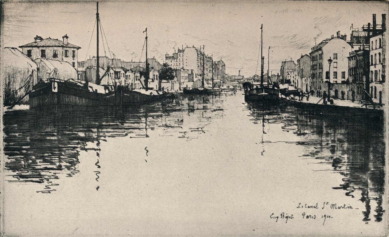 Kanal St Martin, 1915 by Eugene Bejot