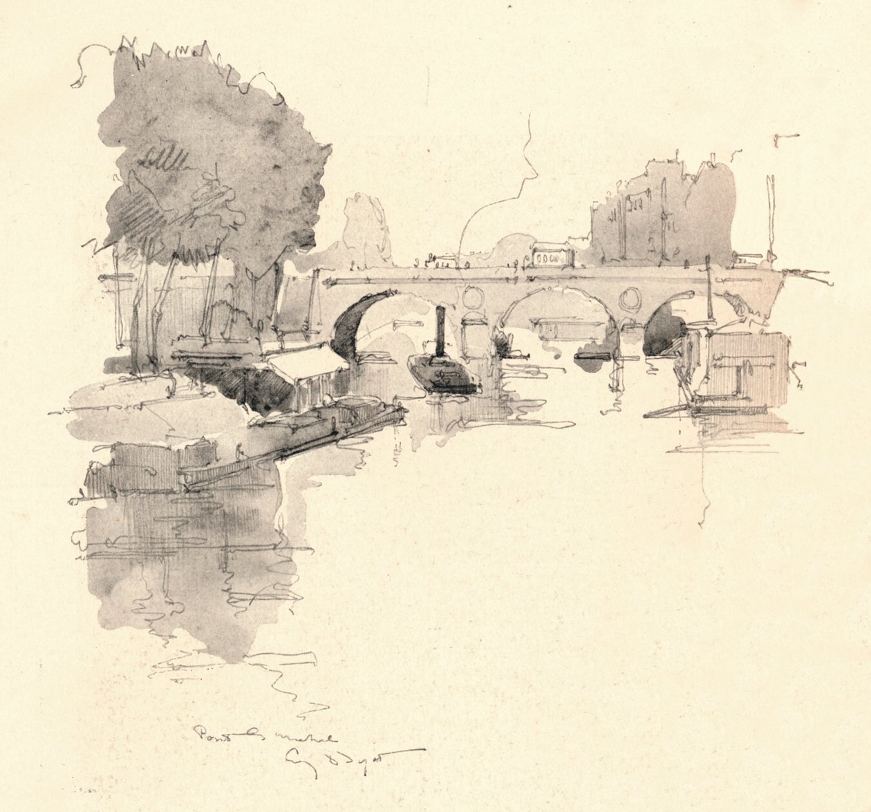 Pont St Michel, 1915 by Eugene Bejot