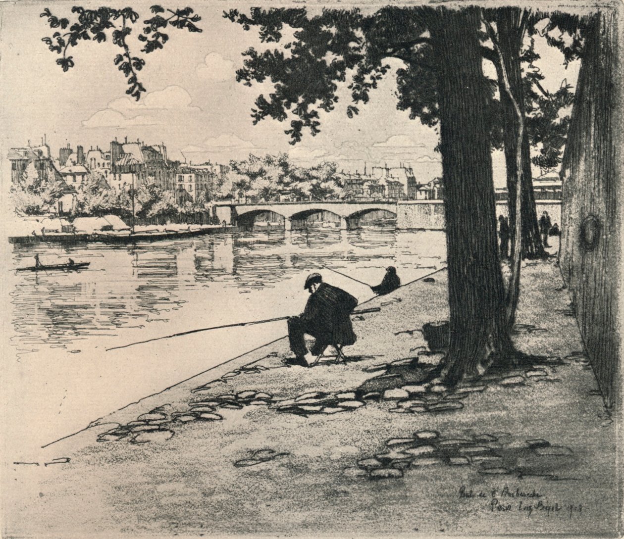 Pont de lArcheveche, 1915 by Eugene Bejot