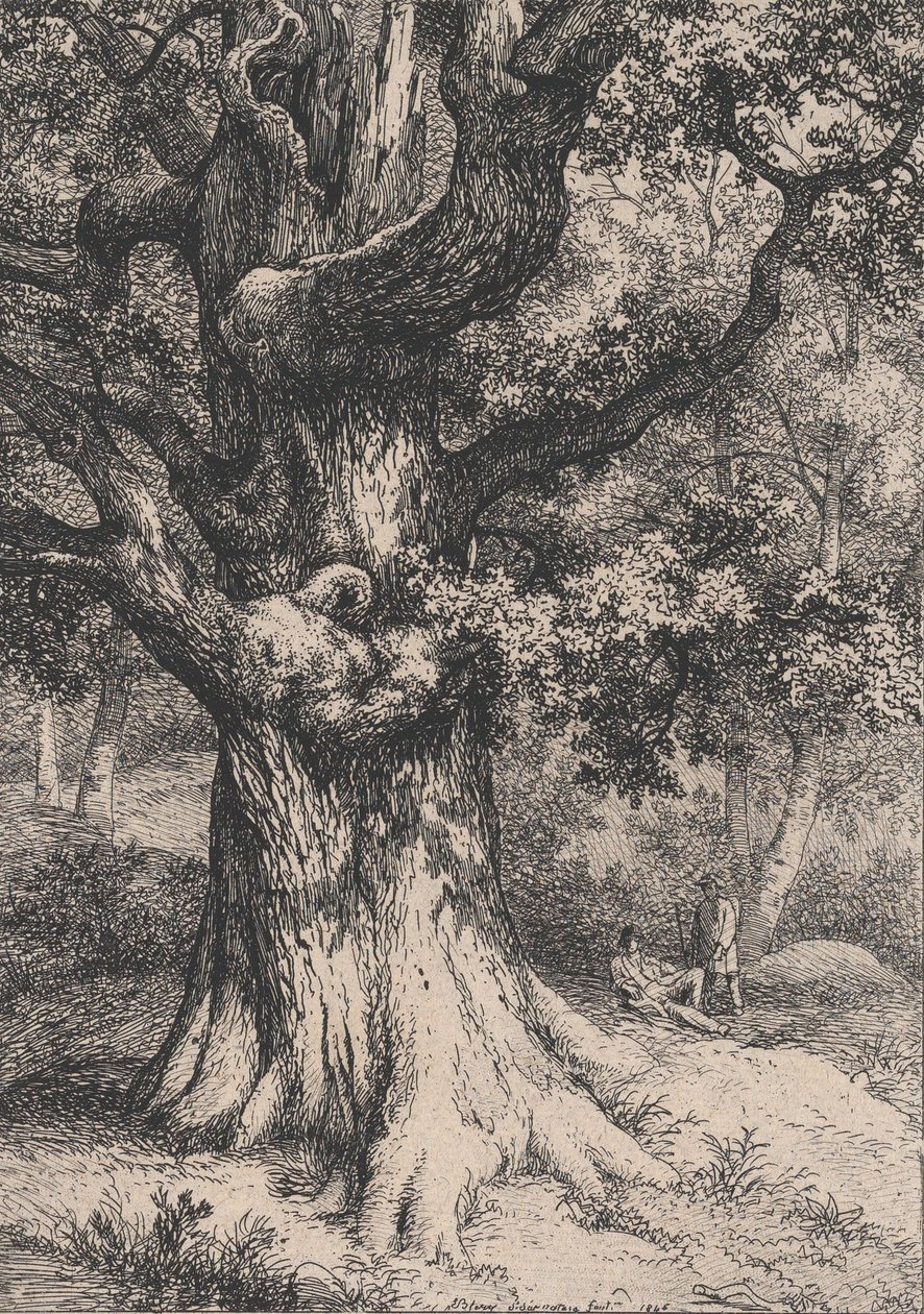 Charlemagne, Kartal Yuvalı Meşe Ağacı, 1845. by Eugene Bléry