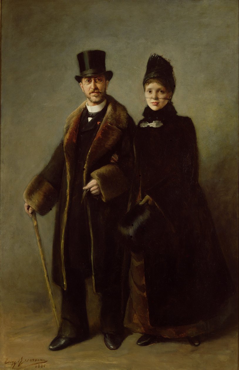 Heinrich Schliemann (1822-90) ve Karısı by Eugene Broerman