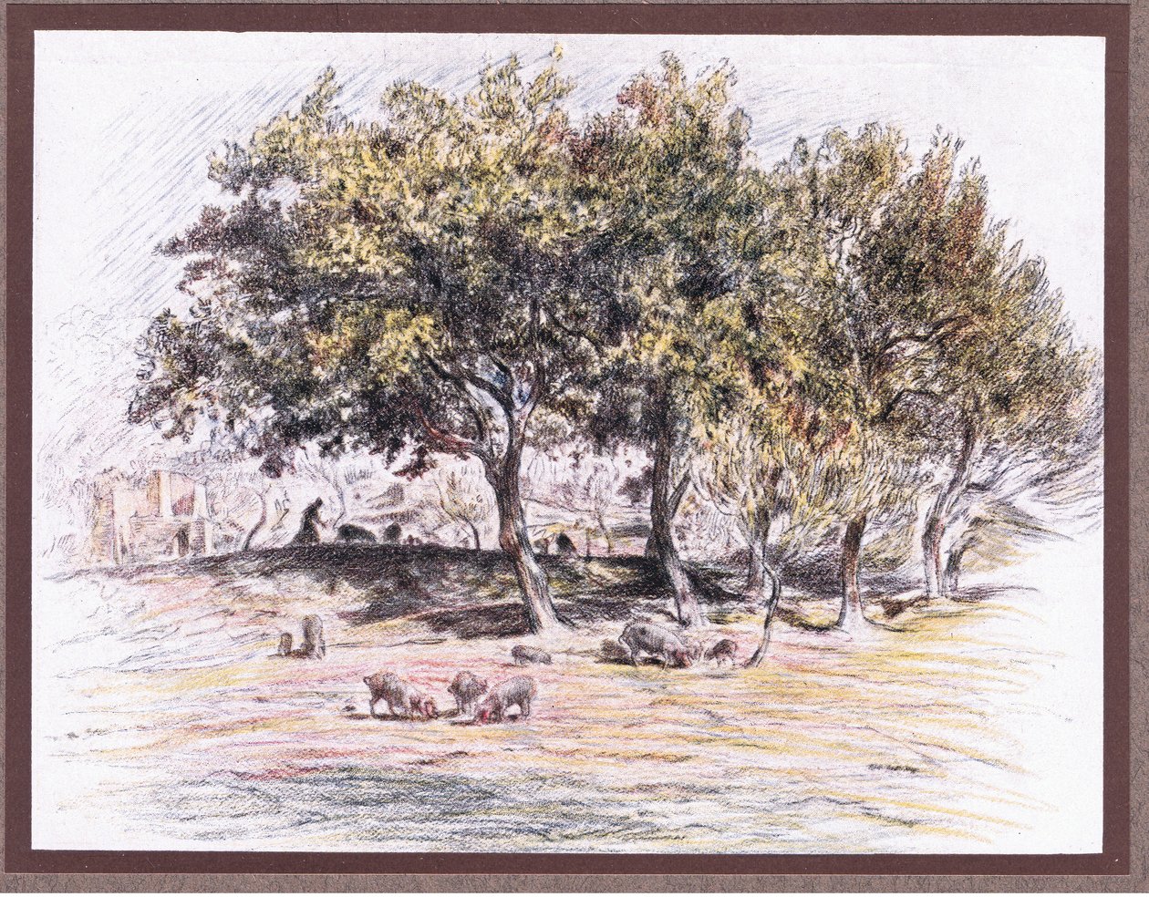 Rahip Juniper, hasta bir adama vermek için bir domuzun ayağını kesiyor, 1919 by Eugene Burnand