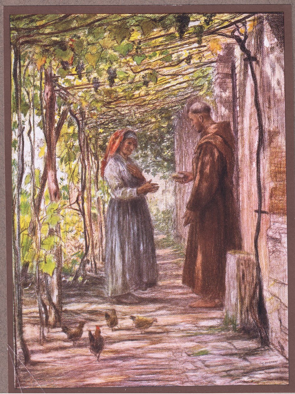 Rahip Masseo kapıcı olarak atandı, 1919 by Eugene Burnand
