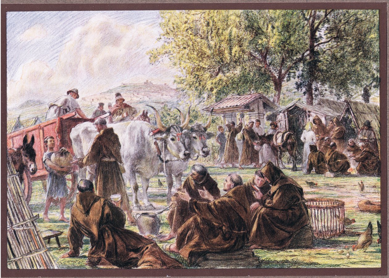 Assisi yakınlarındaki Meleklerin Aziz Meryem Bölümü, 1919 by Eugene Burnand