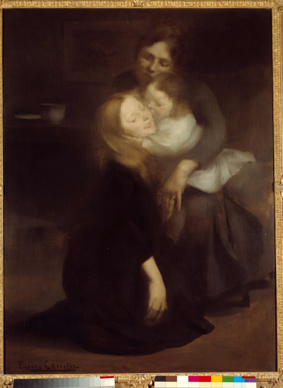 Samimiyet ya da abla resmi Eugene Carriere (1849-1906) 19. yüzyıl Güneşi. 1,3x0,99 m Paris, Orsay Müzesi by Eugène Carrière