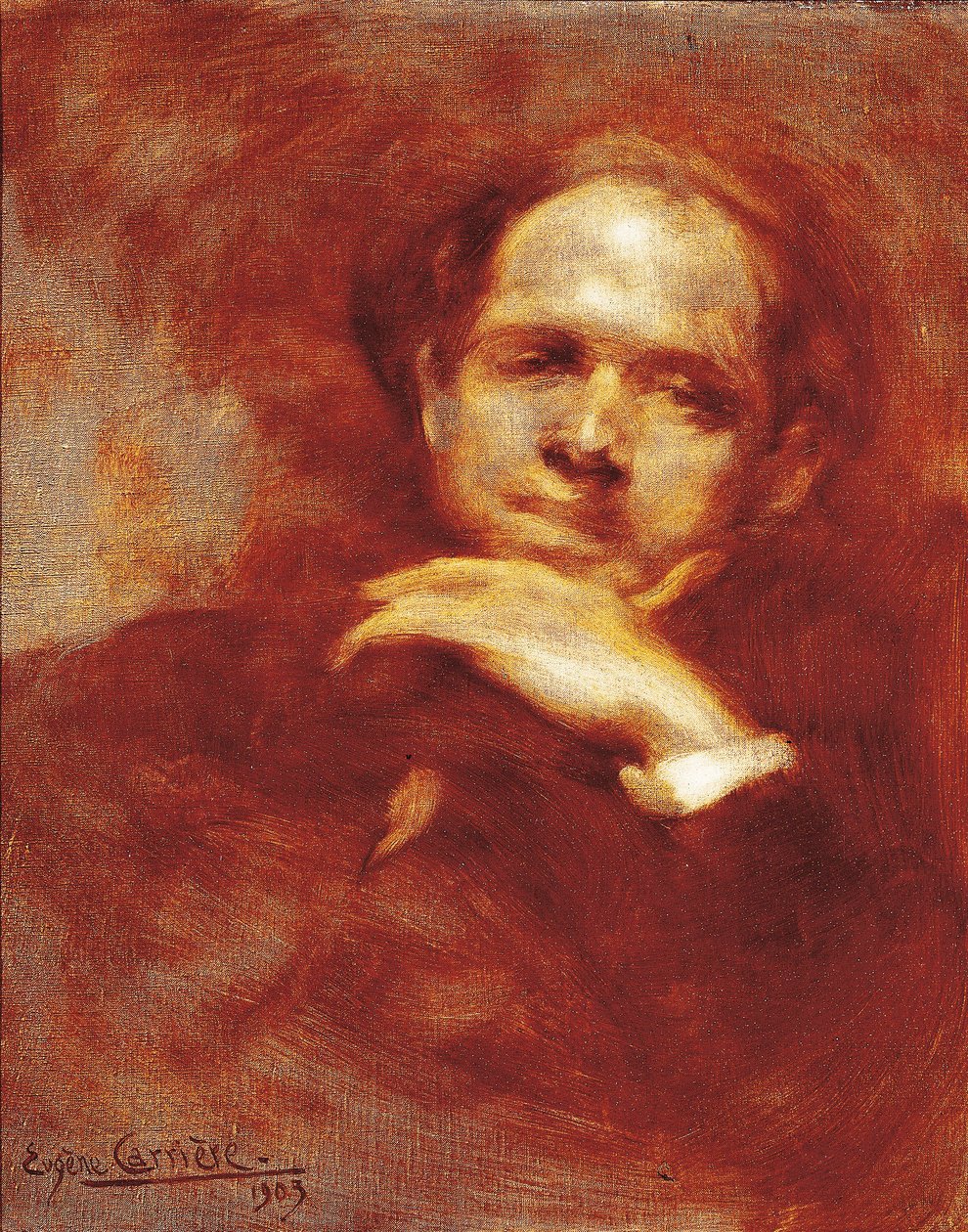 Pau Casals'ın portresi, çellist, şef ve İspanyol besteci (1876-1973) 1903 (tuval üzerine yağlı boya) by Eugène Carrière