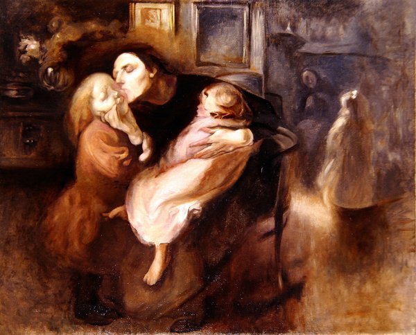 Annelik Çalışması (tuval üzerine yağlı boya) by Eugène Carrière