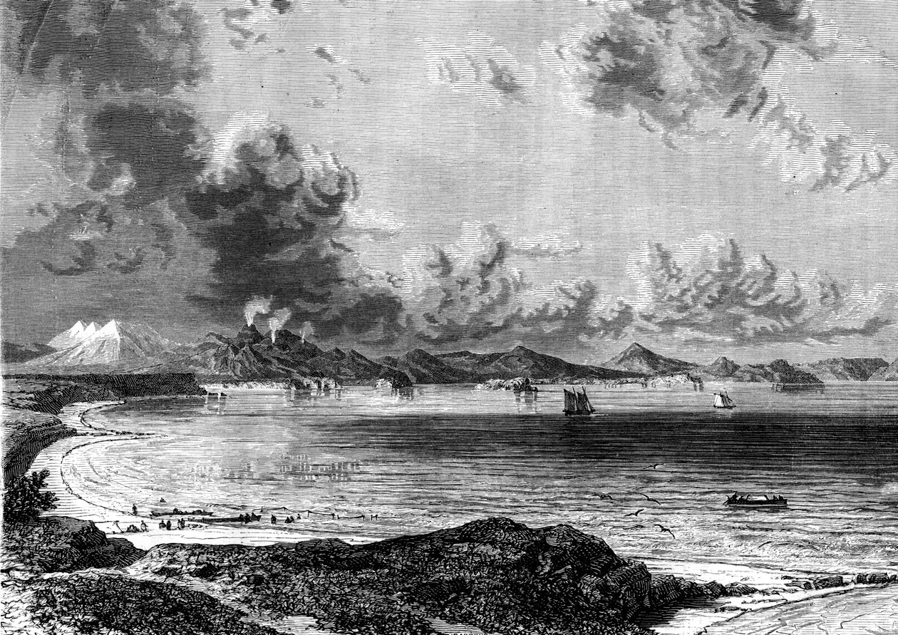 Taupo Gölü, Kuzey Adası, Yeni Zelanda, 1886. by Eugene Ciceri