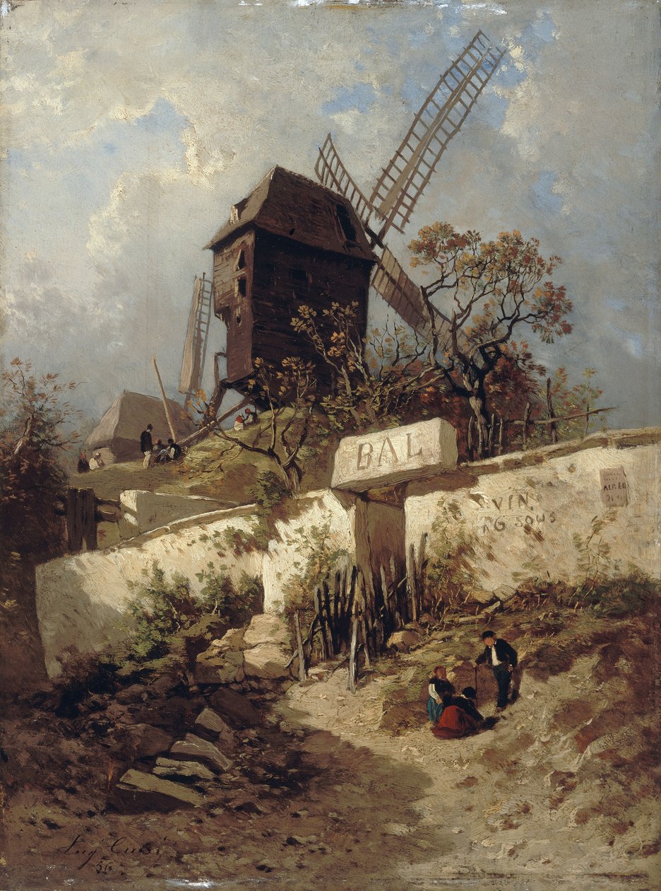 Montmartre#39;deki Moulin de la Galette by Eugene Ciceri