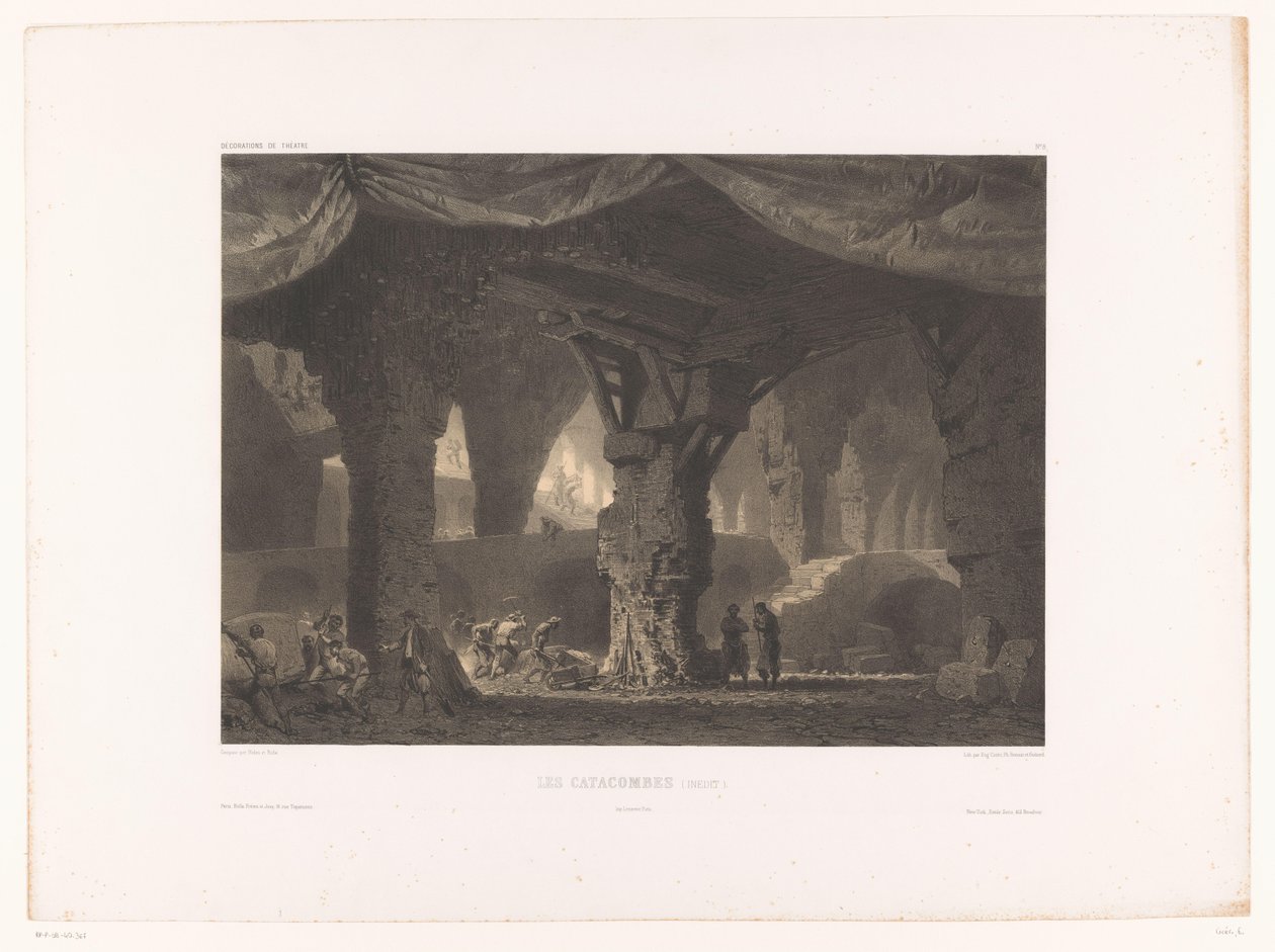Theaterdecor catacomben ile tanıştı Les catacombes (inedit.) (nesne üzerindeki başlık) Tiyatro dekorları (dizi adı) Décorations de théâtre (nesne üzerinde dizi başlığı) by Eugene Ciceri