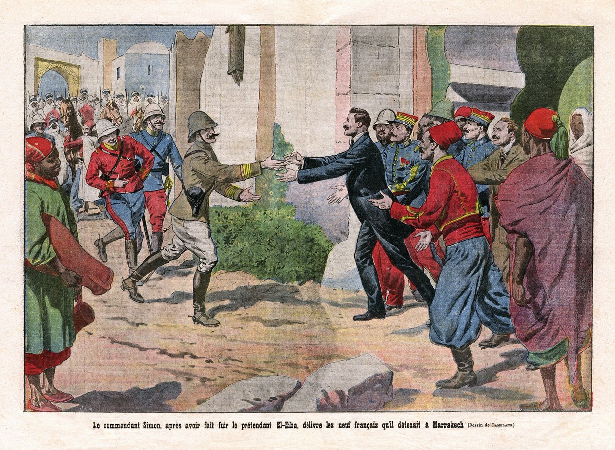 Fas Olayları, Hubert (Louis-Hubert-Gonzalve) Lyautey (1854-1934) ve Charles Mangin (1866-1925) birlikleri tarafından Marakeş
