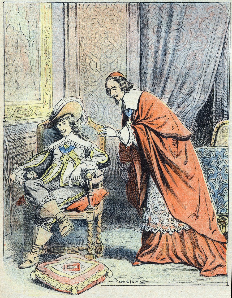 "Vint ans apres" (Yirmi yıl sonra) için illüstrasyon by Eugene Damblans