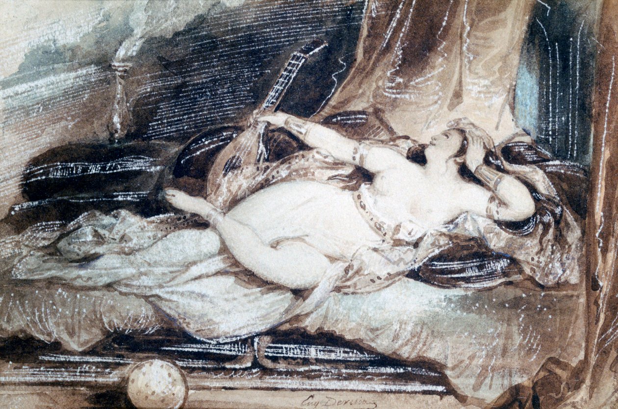 Odalı Kanepe, c1815-1865 by Eugene Deveria