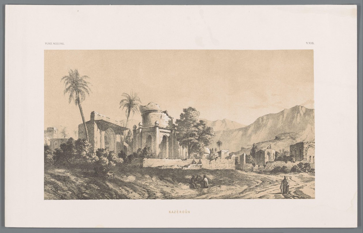 Bişapur Harabeleri Kazeroun (nesne üzerindeki başlık) Pers manzaraları (dizi başlığı) Perse modern (dizi başlığı) by Eugene Flandin