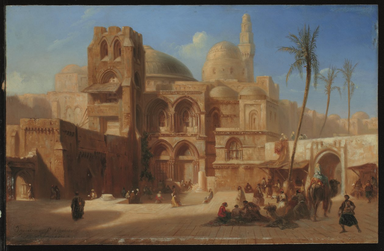 Kudüs'teki Kutsal Kabir (panel üzeri yağlıboya) by Eugene Flandin