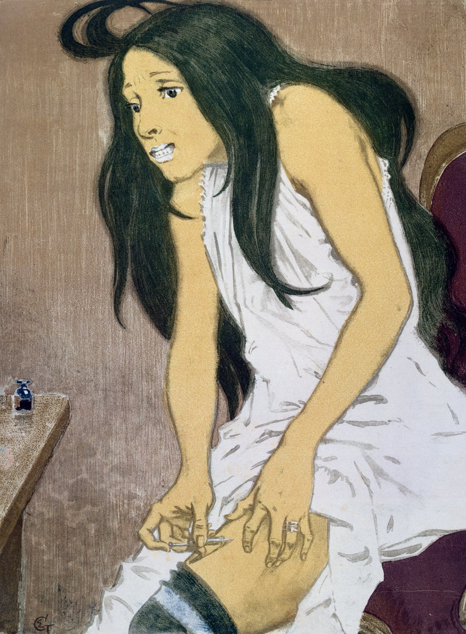 Kendine Enjekte Eden Bir Uyuşturucu Bağımlısı, 20. Yüzyıl Başları by Eugene Grasset