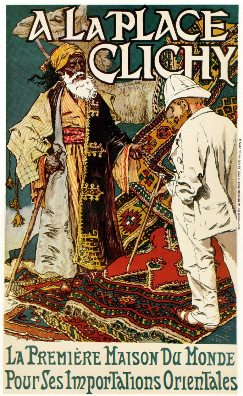 A la Place Clichy, c.1891 (kağıt üzerine renkli litografi) by Eugene Grasset