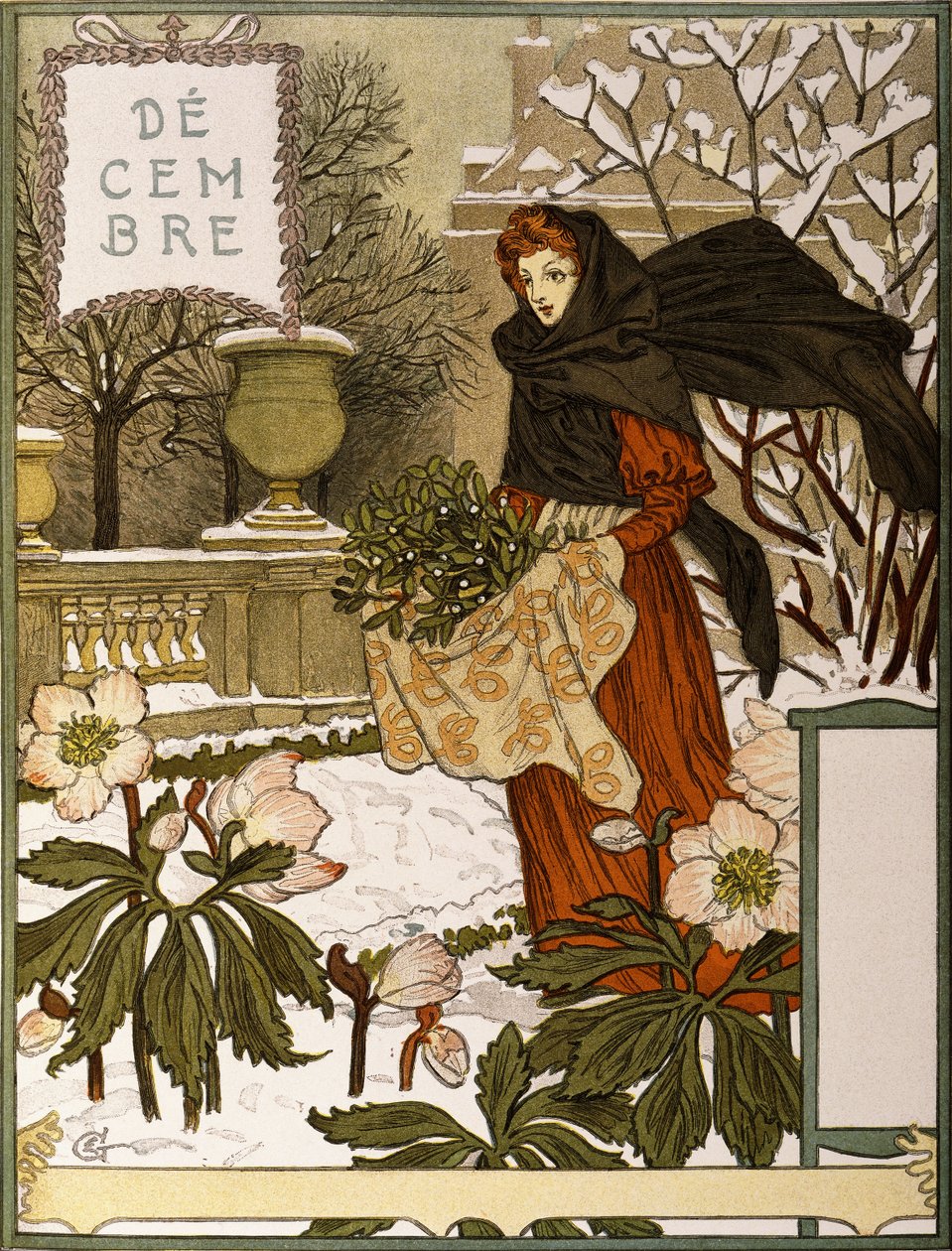 Aralık, Güzel sanatlar portföyünden illüstrasyon "Le Mois", 1896 by Eugene Grasset